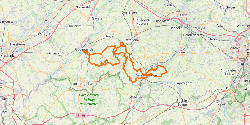 Route map for Tour of Flanders: Red loop