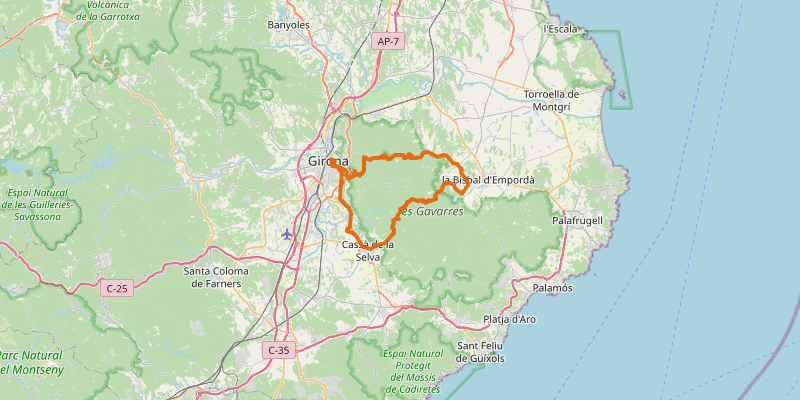 Route map for Els Àngels