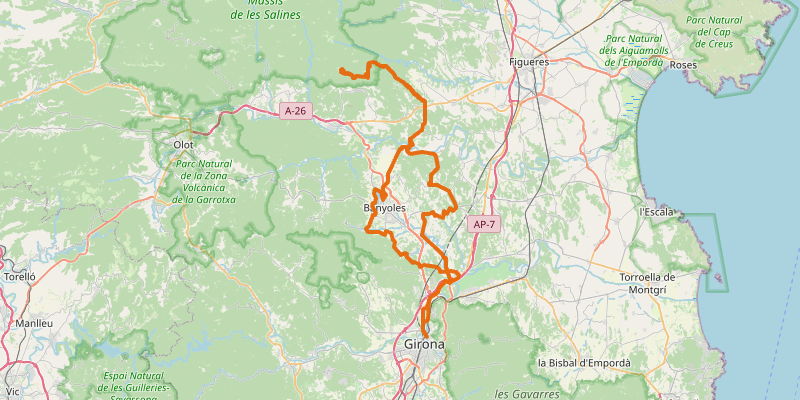 Route map for Mare de Déu del Mont