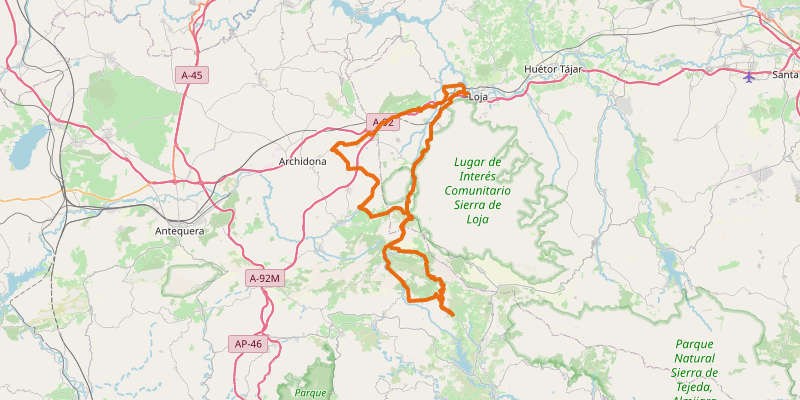 Route map for Riofrío