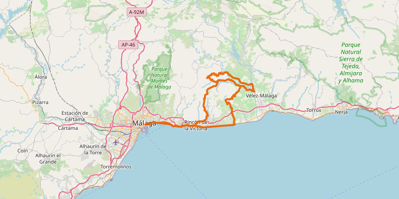 Route map for Cútar