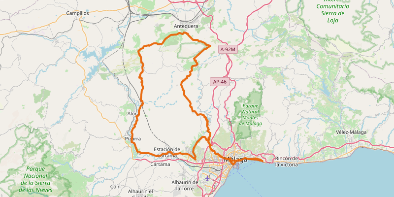 Route map for El Torcal