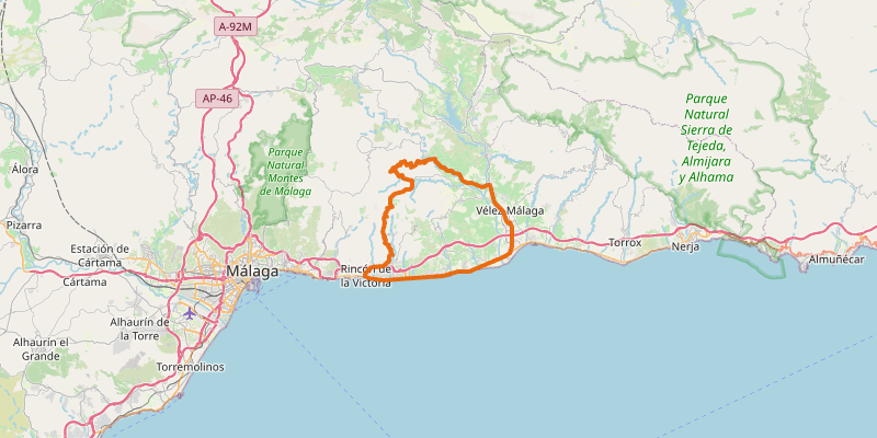 Route map for Conquering the Almáchar wall