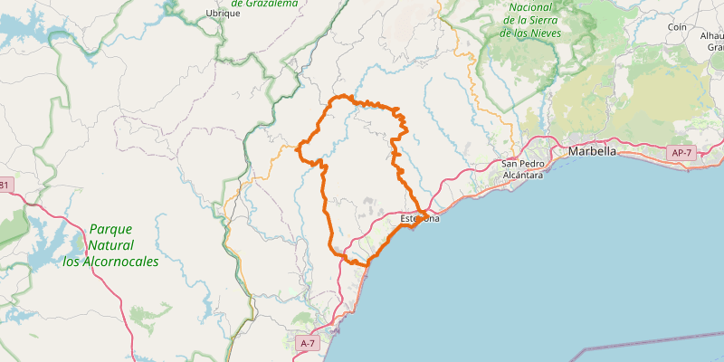 Route map for White villages of Estepona