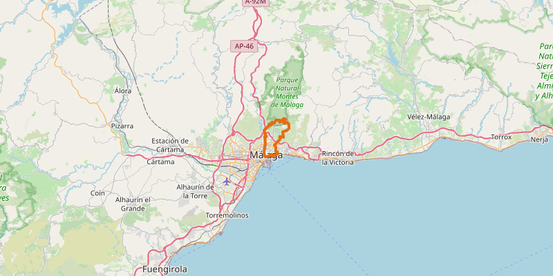 Route map for MTB Montes de Málaga