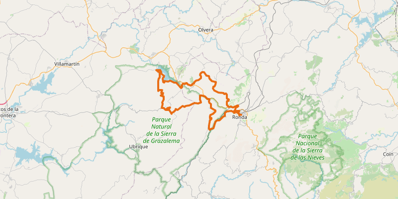 Route map for Puerto de las Palomas