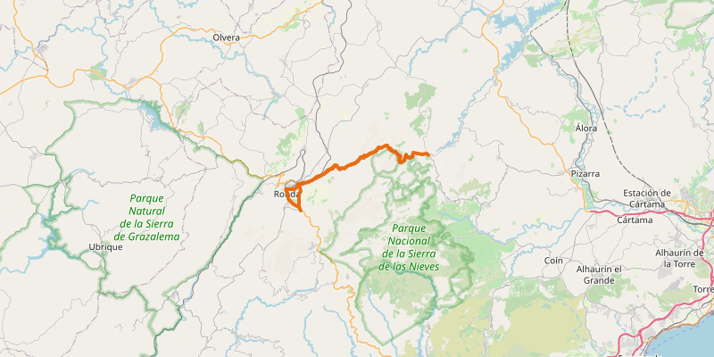 Route map for Puerto del Viento