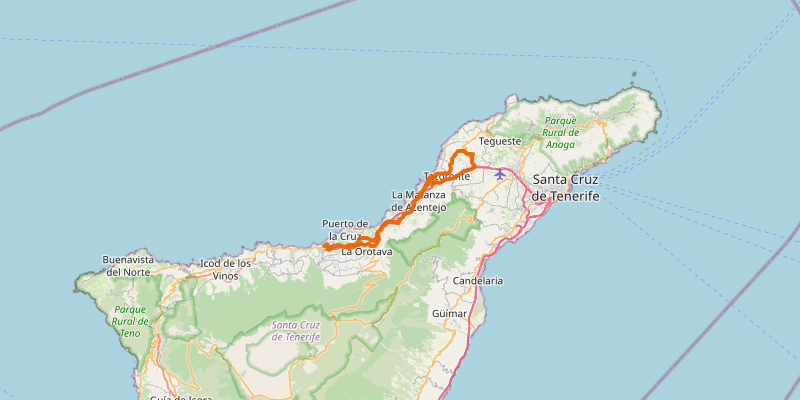 Route map for Puerto de la Cruz Recovery Ride